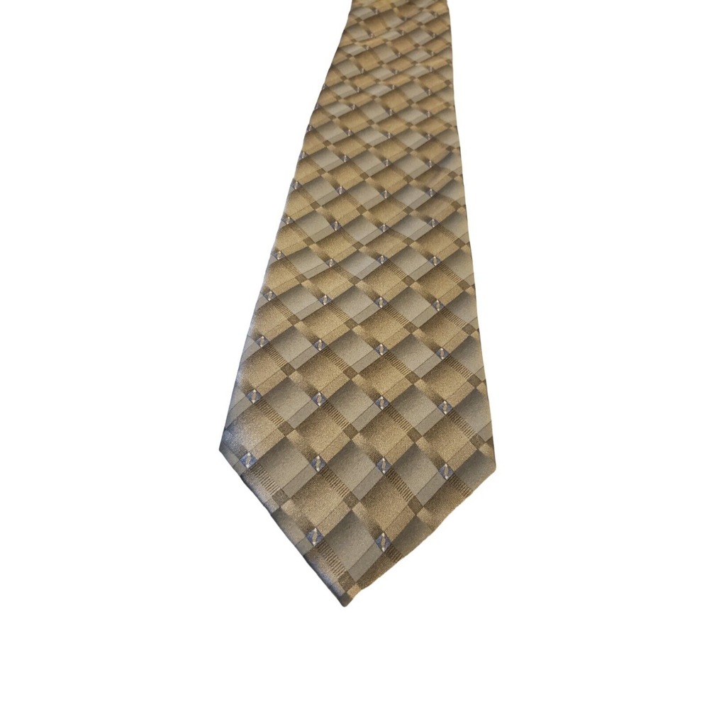 Covington Men's 100% Silk Neck‎ Tie Gray Geometric Wedding Office Classic